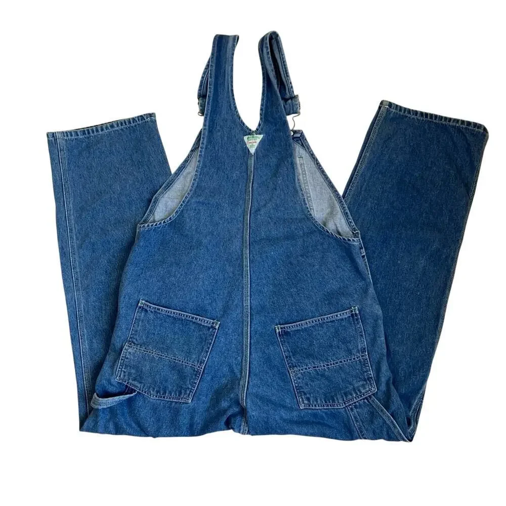 Oshkosh Mens Sz 38 Vintage Denim Carpenter Bib Overalls Vestback Med Wash